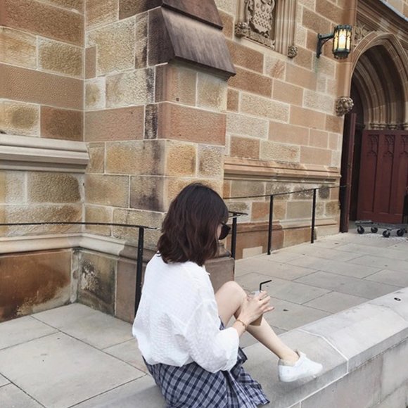 Elastic Plaid Skirt - Picture 7 of 7